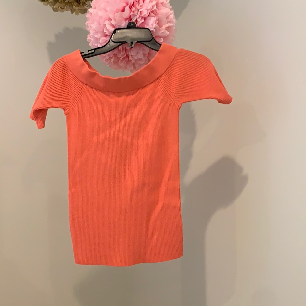Anthropologie Fitted Coral Top